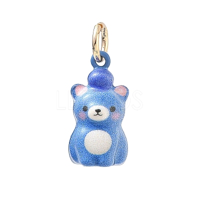 Brass Enamel Pendants KK-CBAE20A-01F-G-1