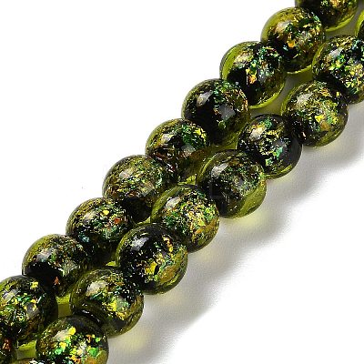 Handmade Dichroic Foil Glass Beads Strands DICH-U001-02E-1