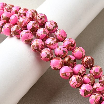 Dyed Natural Magnesite Beads Strands G-L617-D01-8mm-06-1