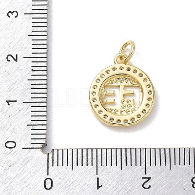 Brass Micro Pave Clear Cubic Zirconia Pendants KK-L268-019G-01-1