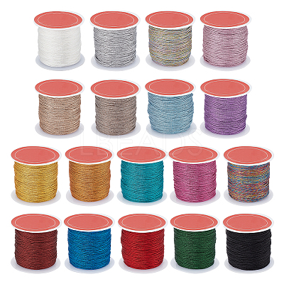 18 Rolls 18 Colors Round Metallic Cord MCOR-BC0001-01B-1