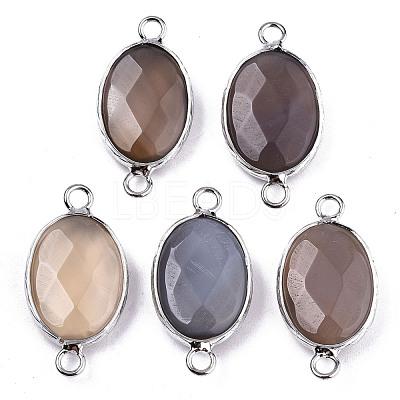 Natural Grey Agate Links/Connectors G-T131-102-15-1