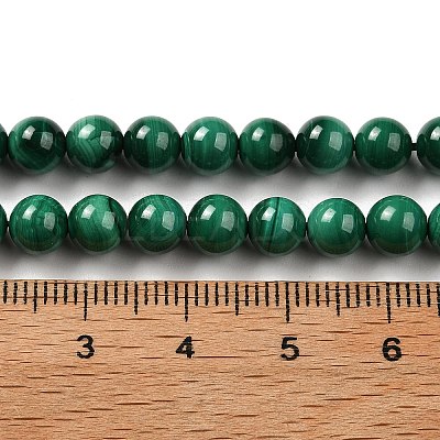 Natural Malachite Beads Strands G-A271-A01-6mm-1