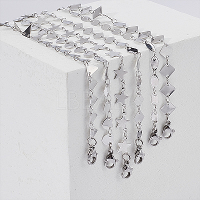  304 Stainless Steel Link Chain Necklaces NJEW-UN0001-09P-1