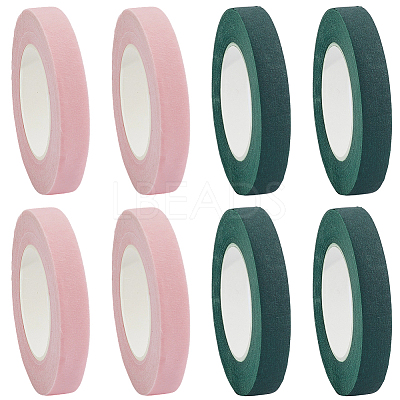 8 Rolls 2 Colors Paper Floral Tape for Bouquet Stem Wrap AJEW-CN0005-47-1