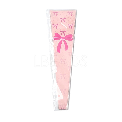 Bowknot Print Transparent PE Cone Flower Sleeves ABAG-FZC0002-001H-1