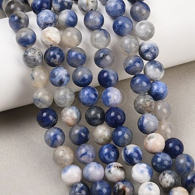 Natural Sodalite Beads Strands G-S279-10-8mm-1
