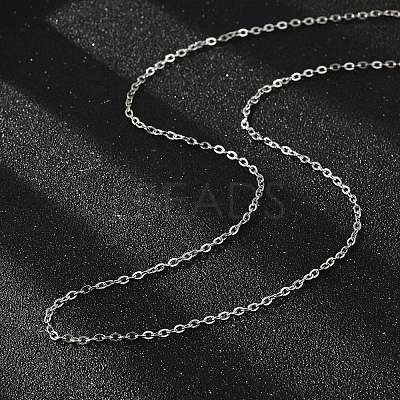 Tarnish Resistant Classic Plain 304 Stainless Steel Mens Womens Cable Chain Necklaces STAS-M174-025P-1