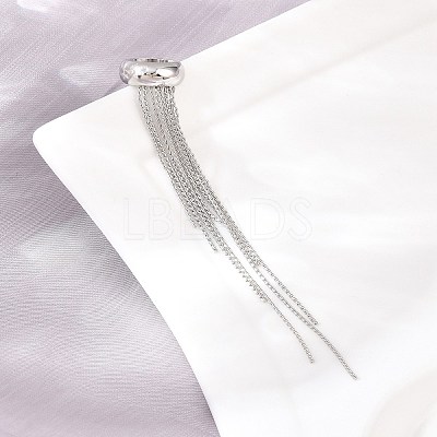 304 Stainless Steel Tassel Cuff Earrings for Women SA-H003-06P-1