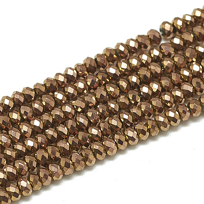 Electroplate Glass Beads Strands EGLA-Q112-C06-1
