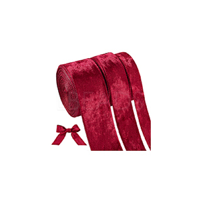 15 Yards 3 Styles Polyester Single Face Velvet Ribbons SRIB-BC0001-31C-1