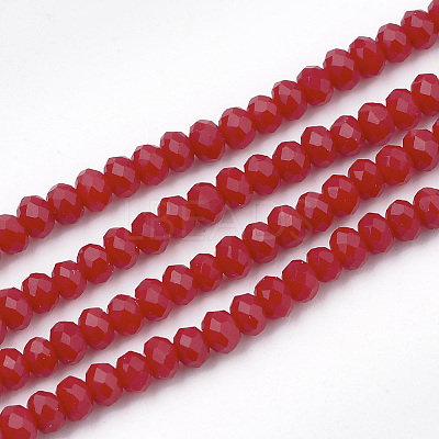Opaque Solid Color Glass Beads Strands X-GLAA-S178-14B-02-1