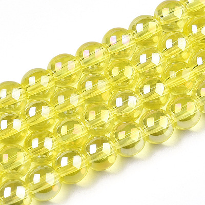 Electroplate Transparent Glass Beads Strands LS-GLAA-T032-T6mm-AB12-1