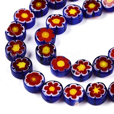 Handmade Millefiori Glass Beads Strands LAMP-N024-21-1