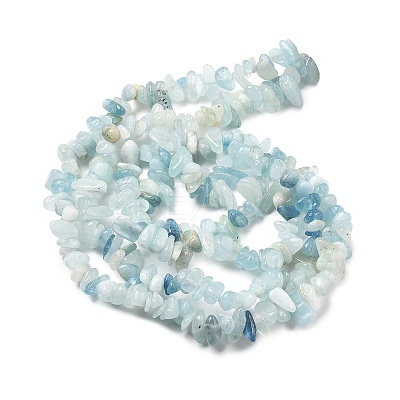 Natural Aquamarine Chip Beads Strands G-L154-19-1