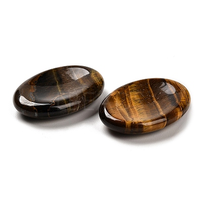 Natural Tiger Eye Oval Worry Stone G-R487-01D-1