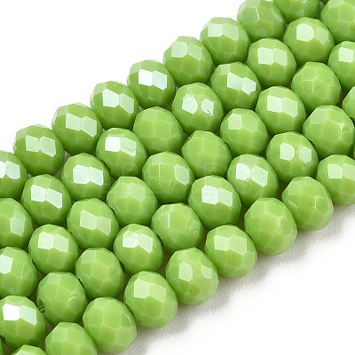 Electroplate Glass Beads Strands EGLA-A034-P4mm-A28-1