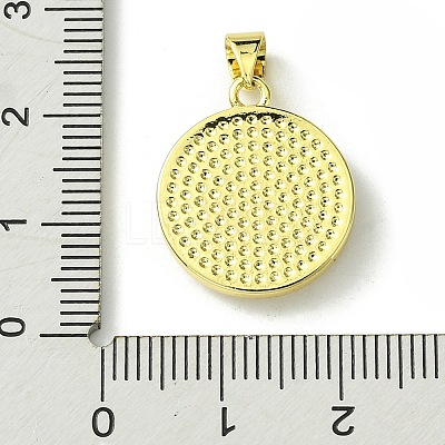 Rack Plating Brass Pave Natural Shell Pendants KK-A204-01B-01G-1