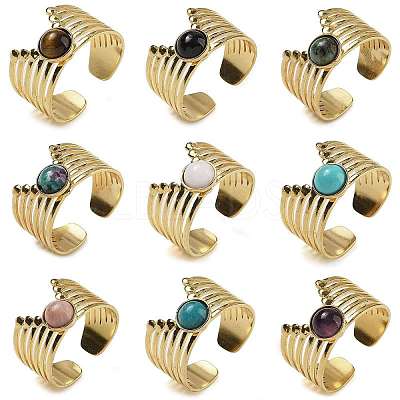 Natural & Synthetic Gemstone Finger Rings RJEW-U027-02G-1