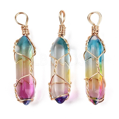 Lampwork Pendants GLAA-T023-07M-1