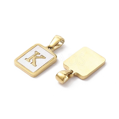 Ion Plating(IP) 304 Stainless Steel Pave Shell Pendants STAS-G327-01G-K-1