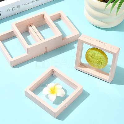 5Pcs Square Transparent PE Thin Film Suspension Jewelry Display Box CON-FS0001-19A-1