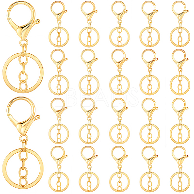 24Pcs Alloy Keychain Clasps KEYC-SC0001-82G-1