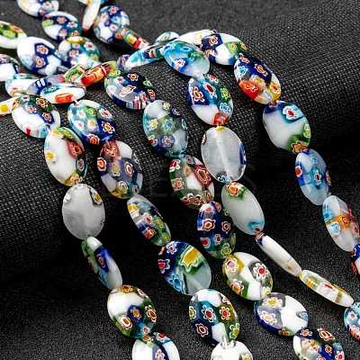Handmade Millefiori Glass Beads Strands X-LK137-1