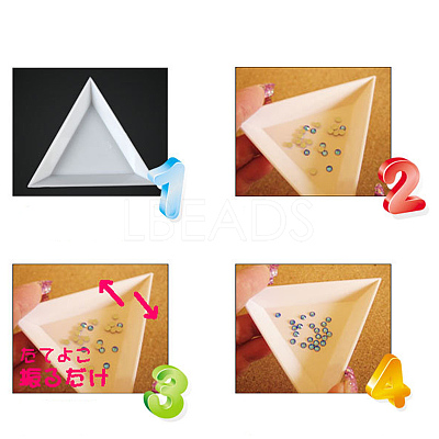 Polypropylene(PP) Triangle Nail Art Rhinestone Sorting Trays DIY Decals LS-MRMJ-G003-02-1