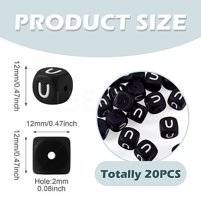 20Pcs Food Grade Eco-Friendly Silicone Beads SIL-TADJ0001-04U-1