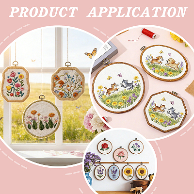 9Pcs 9 Styles Plastic Embroidery Hoops DIY-WR0005-39-1