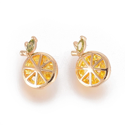 Brass Cubic Zirconia Charms X-KK-S348-323-1