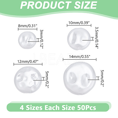 200Pcs 4 Styles Resin Imitation Pearl Beads FIND-AR0005-46-1