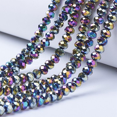 Electroplate Transparent Glass Beads Strands EGLA-A034-T6mm-UA07-1