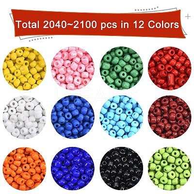 180g 12 Colors Glass Seed Beads SEED-SZ0001-010-1