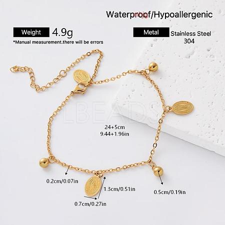 304 Stainless Steel Charm Anklets for Women YT2164-2-1