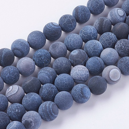 Natural Weathered Agate Beads Strands X-G-G589-8mm-07-1