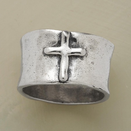 Cross Pattern Alloy Finger Rings FS-WG6D053-03-1