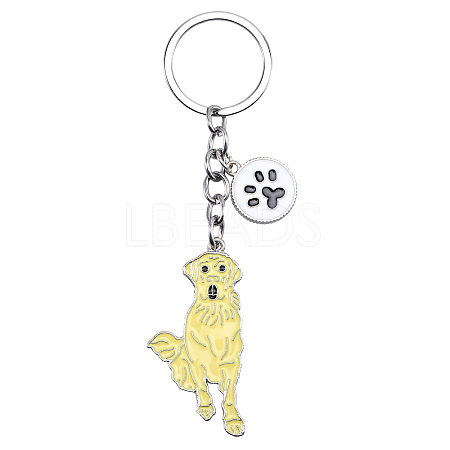 WEWAYSMILE Dog Keychain Car Keychain Pet Pendant Key-Ring Lovely Dog Key-ring Portable Metal Keychain Gift for Pet Lover Birthday Puppy Theme Party Supplies (Labrador) JX806A-1