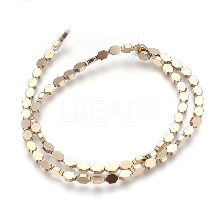 Electroplated Non-magnetic Synthetic Hematite Beads Strands G-P392-D02-1