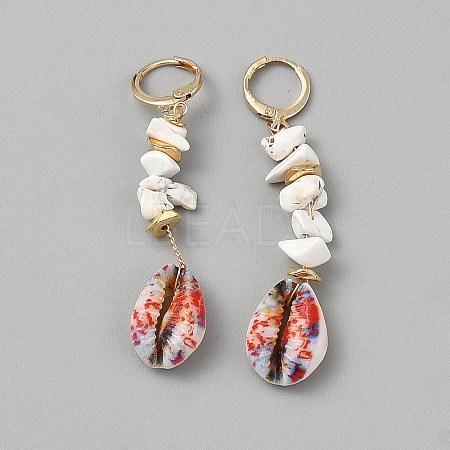 Alloy Shell Shape Leverback Earrings EJEW-WH0004-194B-1