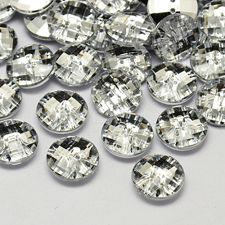 Taiwan Acrylic Rhinestone Buttons BUTT-F022-13mm-02-1