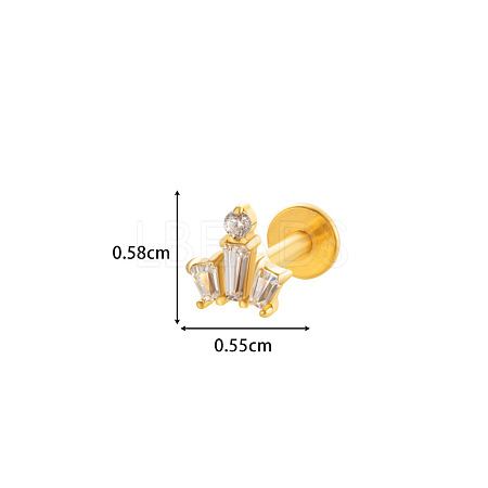 Titanium Alloy Micro Pave Cubic Zirconia Cartilage Earrings WGCFBAF-01-1