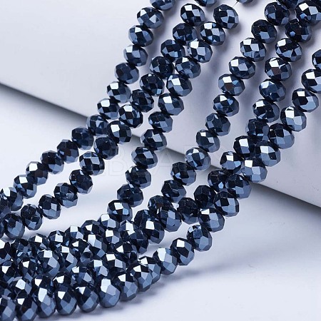Electroplate Glass Beads Strands EGLA-A034-P4mm-A18-1