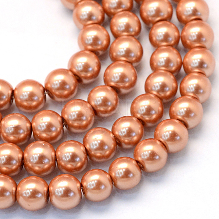Baking Paint Pearlized Glass Pearl Round Bead Strands HY-Q003-4mm-50-1