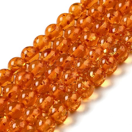 Resin Imitation Amber Beads Strands RESI-Z017-01B-1