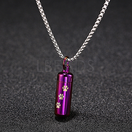 Stainless Steel Column Pendant Necklaces for Women SF8174-2-1