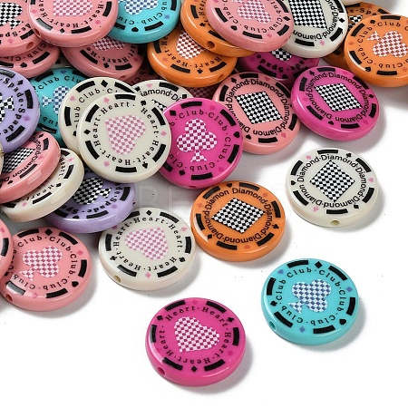 Printed Opaque Acrylic Beads OACR-D316-20-1
