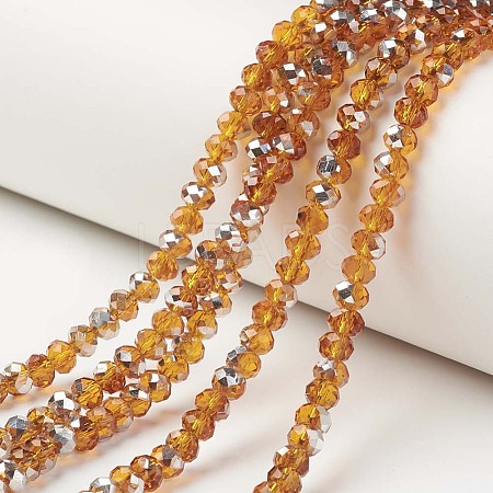 Electroplate Transparent Glass Beads Strands EGLA-A034-T4mm-M12-1