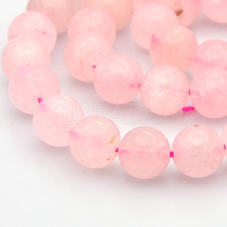 Round Natural Rose Quartz Beads Strands G-N0120-07-8mm-1